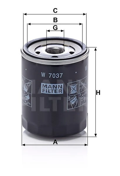 Olejový filter MANN FILTER W 7037