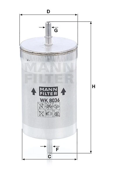 Palivový filter MANN FILTER WK 8036