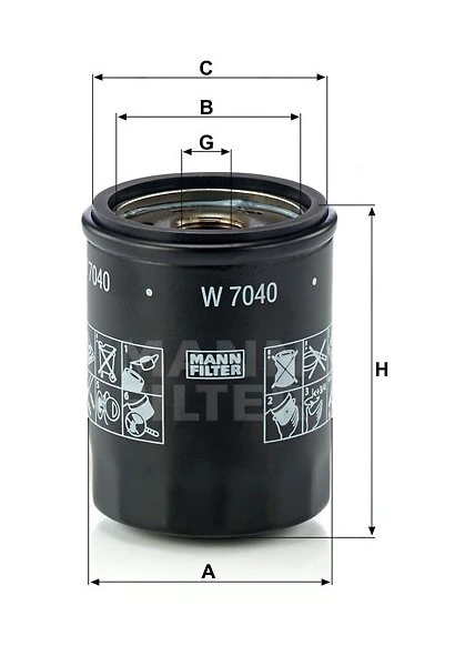 Olejový filter MANN FILTER W 7040