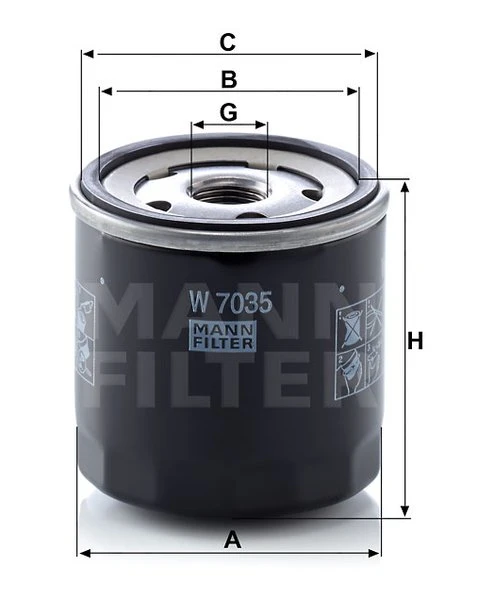 Olejový filter MANN FILTER W 7035