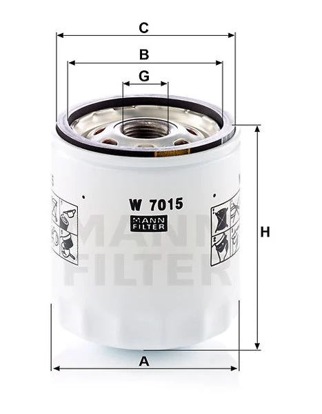 Olejový filter MANN FILTER W 7015