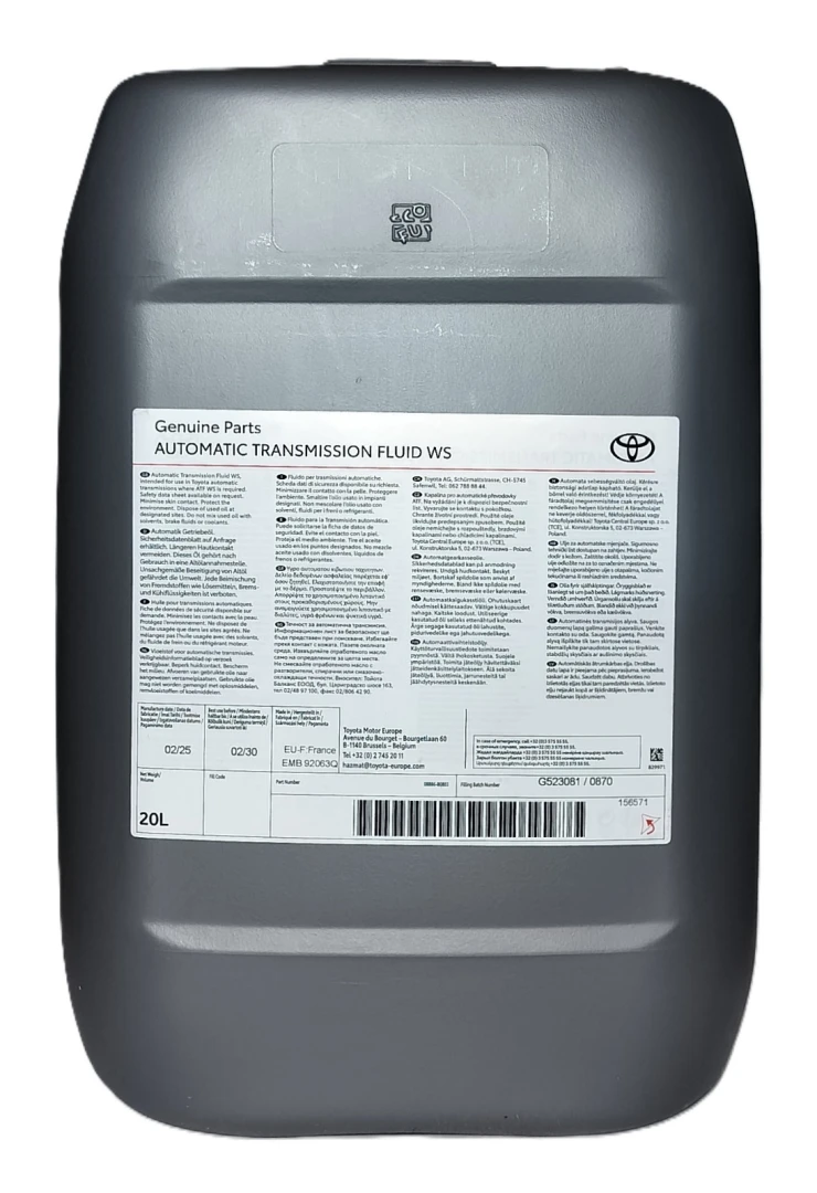 TOYOTA ATF WS - 20l