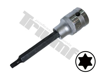 Nástavec Torx v 1/2" hlavici, nevŕtaný, L - 100 mm T40