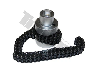 Kľúč na olejové filtre,rozsah  60-110mm. Dvojitá reťaz a vstup pre 1/2" račňu