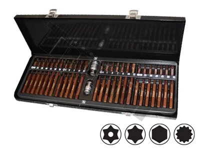 Sada bitov inbus, torx, XZN 54-dielna S2 pomedené prevedenie