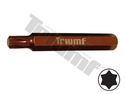 Bit Torx nevŕtaný, 10 mm driek, dĺžka 75 mm T45