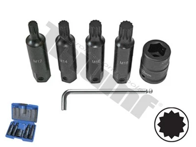 Sada kovaných XZN bitov s 3/4" adaptérom, 1/2" vstup, 6 - dielna
