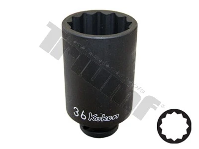 hlavica kovaná 1/2" profil 12-hran 36mm, predĺžená