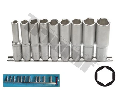 Sada predĺžených hlavíc 6 - hranných, 1/2" vstup, 9 - dielna