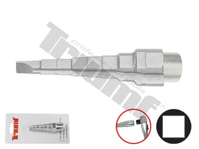Kľúč vodárenský stupňovitý so skrutkovačom 8 polôh, 1/2" vstup (samica) rozsahy 3/8" -  1"