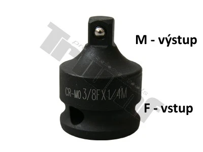 Redukcia kovaná, vstup 1/4" - výstup 3/8"  vstup 3/8" - výstup 1/4"