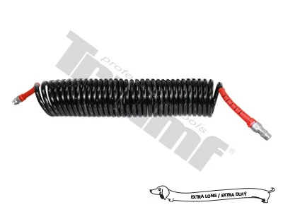 Špirálová hadica Ø 8 x 12 mm, dĺžka 15 m, standard, čierno-červená, materiál Polyurethan