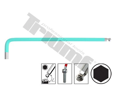 Kľúč inbus "L" s guličkou, extra dlhý 2311XL - 1,5 mm, farebný povlak, neutral  3,0 mm