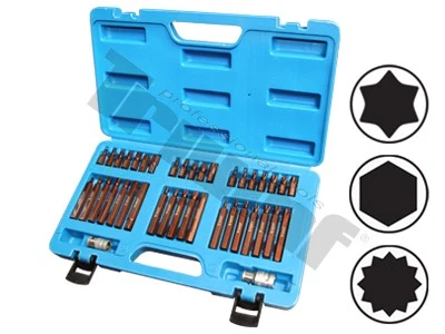 Kombinovaná sada bitov Torx, Inbus, XZN, 40-dielna