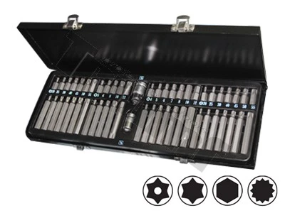 Kombinovaná  sada inbus, Torx vŕtané, Torx nevŕtané, XZN, 54-dielna
