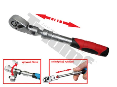 Račňa teleskopická, s precíznym nastavovaním výkyvnej hlavy 3/8" - L  220 - 320 mm