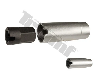Zostava adaptéra a hlavice 14mm na demontáž extra zapečených snímačov DPF, lambda snímačov