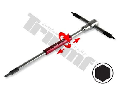Kľúč “T“ inbus, rýchloskrutkovací driek, Crv materiál 3 x 125 mm