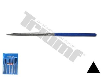 Pilníky diamantové jednotlivo, zo sady obj. číslo: #288 trojhranný - L = 140 mm