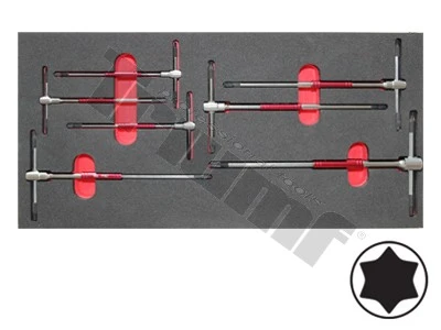 Modul T kľúčov s otočným driekom, profil Torx, 7 dielny