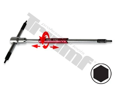 Kľúč “T“ inbus, rýchloskrutkovací driek, Crv materiál 2 x 125 mm