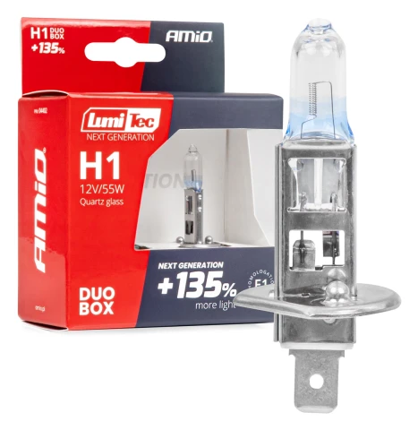 AMIO 12V/55W H1 LumiTec NEXT GENERATION +135% DUO blister