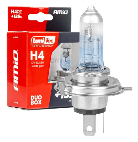 AMIO 12V 60/55W H4 LumiTec NEXT GENERATION +135% DUO blister