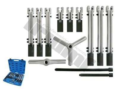 Sada sťahovákov so zúženými ramenami dĺžky 115, 230, 280 mm, 12dielna zúžené konce ramena