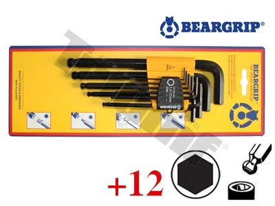 Sada kľúčov inbus "L" s guličkou 1,5 - 12 mm, 10 - dielna