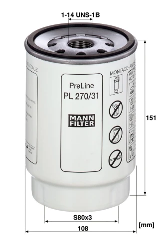 Palivový filter MANN FILTER PL 270/31 z